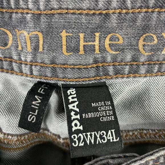 Prana Jeans Mens 32x34 Gray Bridger Slim Fit Dark Wash Denim Stretch Outdoor - Picture 5 of 16